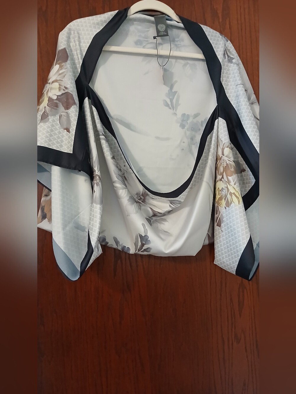 Silky Floral Kimono Shrug Wrap